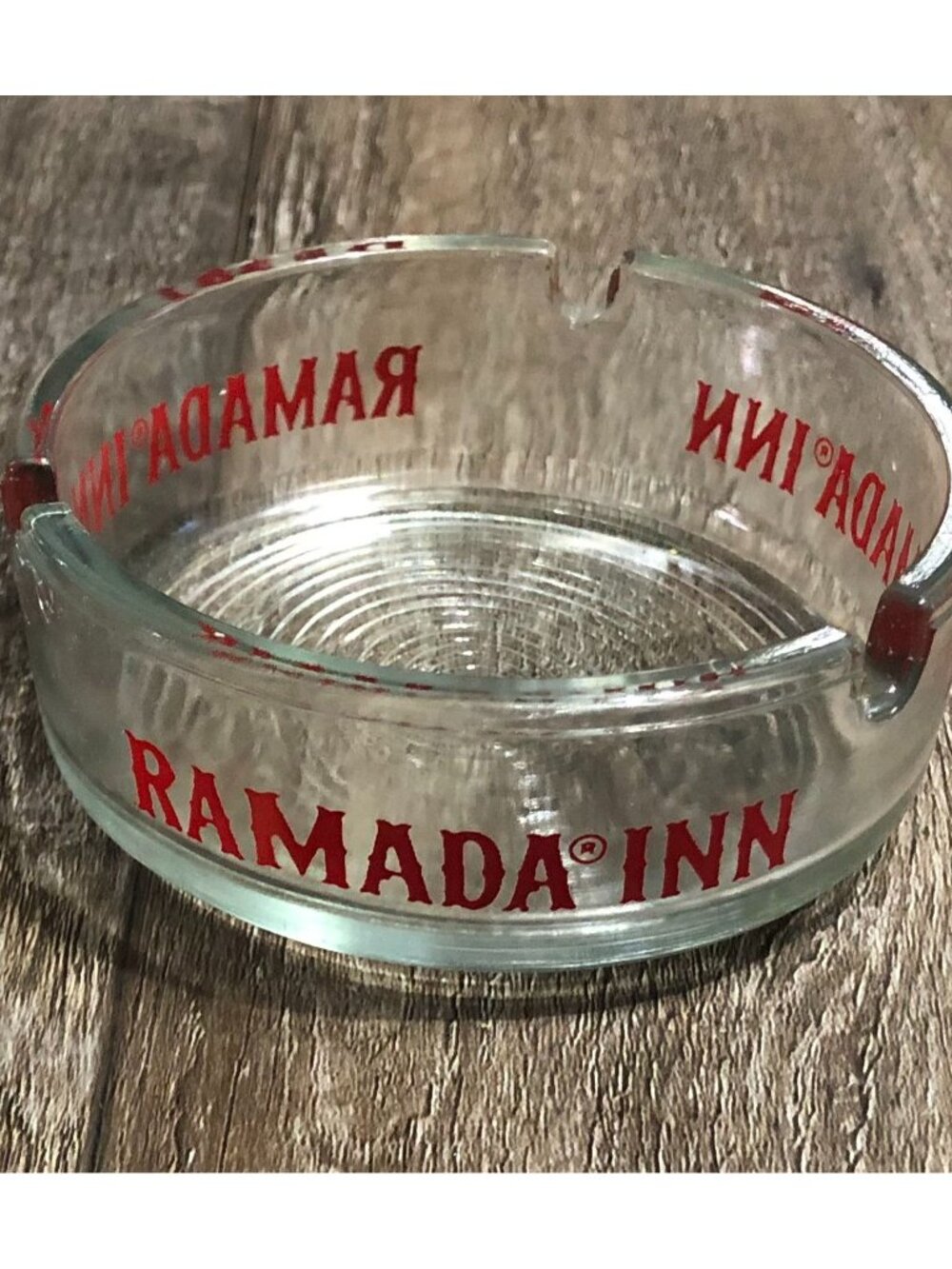 Vintage Ashtray Glass Ramada Inn Hotel Advertising Excellent 3"